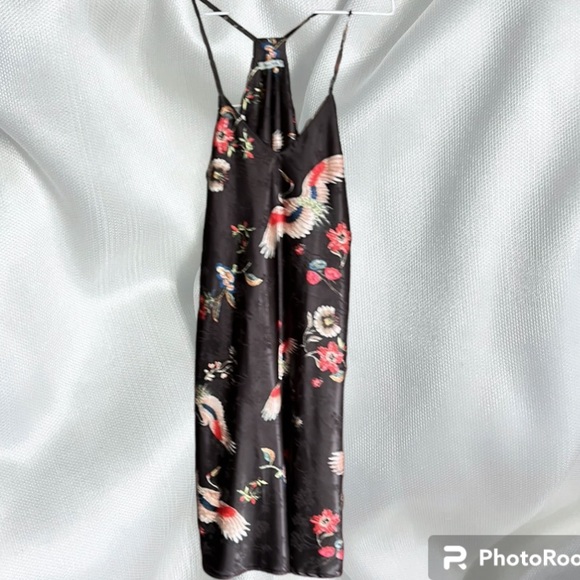 ANGELA MARA floral satin sleeveless dress size extra large - Picture 1 of 11